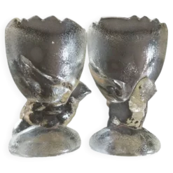 Anciens coquetiers en verre de Portieux