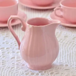 Ancien service à café de Salins-les-Bains en faïence rose