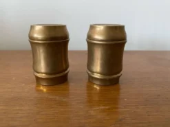 Ancien Service Salière Poivrière Laiton Vintage