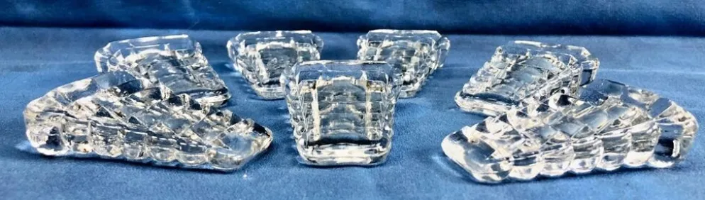 7 anciens porte couteaux cale assiette modèle bambou Portieux