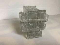 10 anciens porte-couteaux en verre moulé