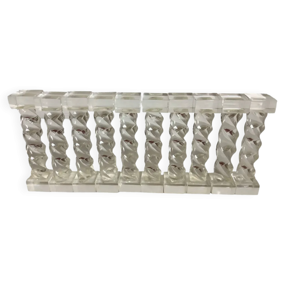 10 anciens porte-couteaux torsadés en lucite