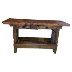 Ancien établi/console rénové – pièce unique pleine de caractère