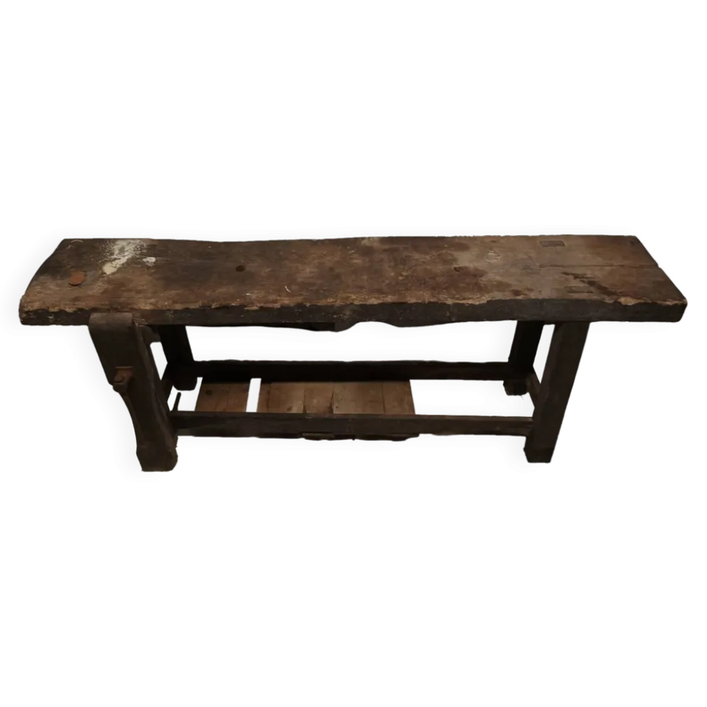 Ancien établi en bois vintage