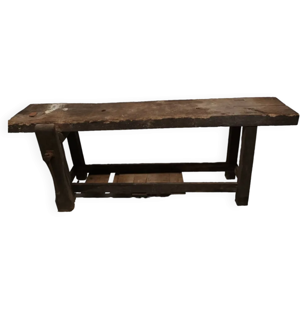 Ancien établi en bois vintage