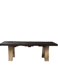 Ancien établi en chêne massif restauré — Console XXL