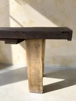 Ancien établi en chêne massif restauré — Console XXL