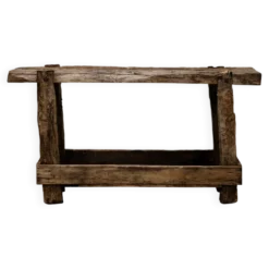 Ancien établi primitif en chêne 1880
