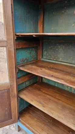 Ancien vaisselier Art déco en teck birman