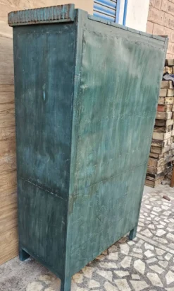 Ancien vaisselier Art déco en teck birman