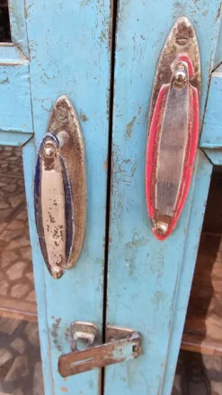 Ancien vaisselier Art déco en teck birman