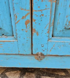 Ancien vaisselier Art déco en teck birman