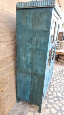 Ancien vaisselier Art déco en teck birman