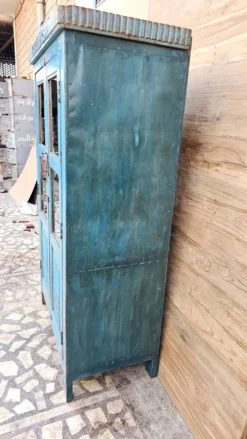 Ancien vaisselier Art déco en teck birman