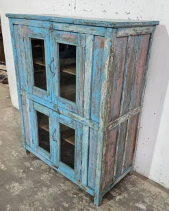 Ancien vaisselier en teck birman