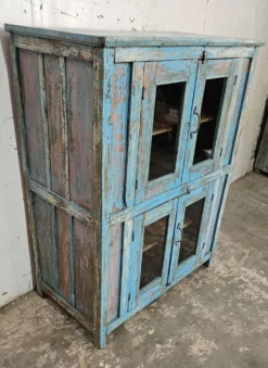 Ancien vaisselier en teck birman