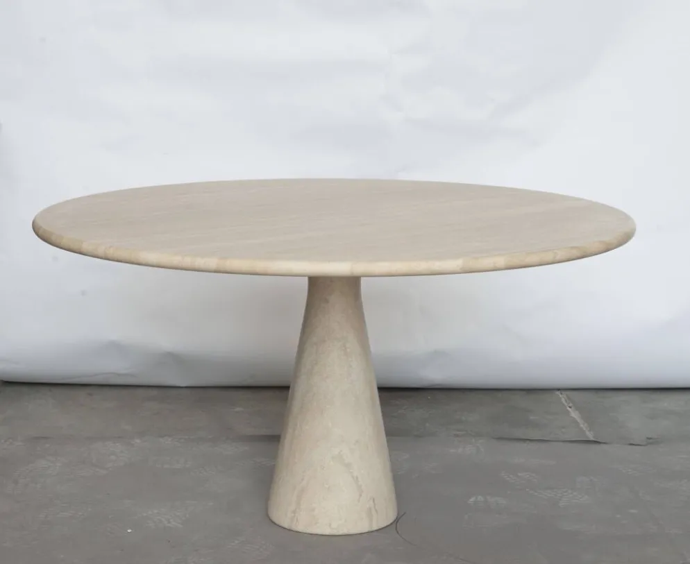 Angelo Mangiarotti M1 eettafel Travertin marmer 130cm