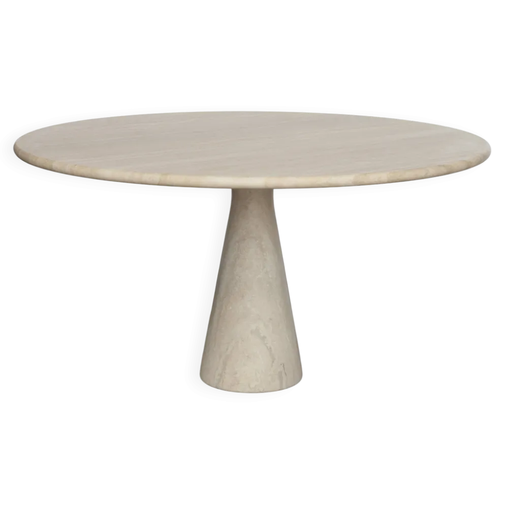 Angelo Mangiarotti M1 eettafel Travertin marmer 130cm