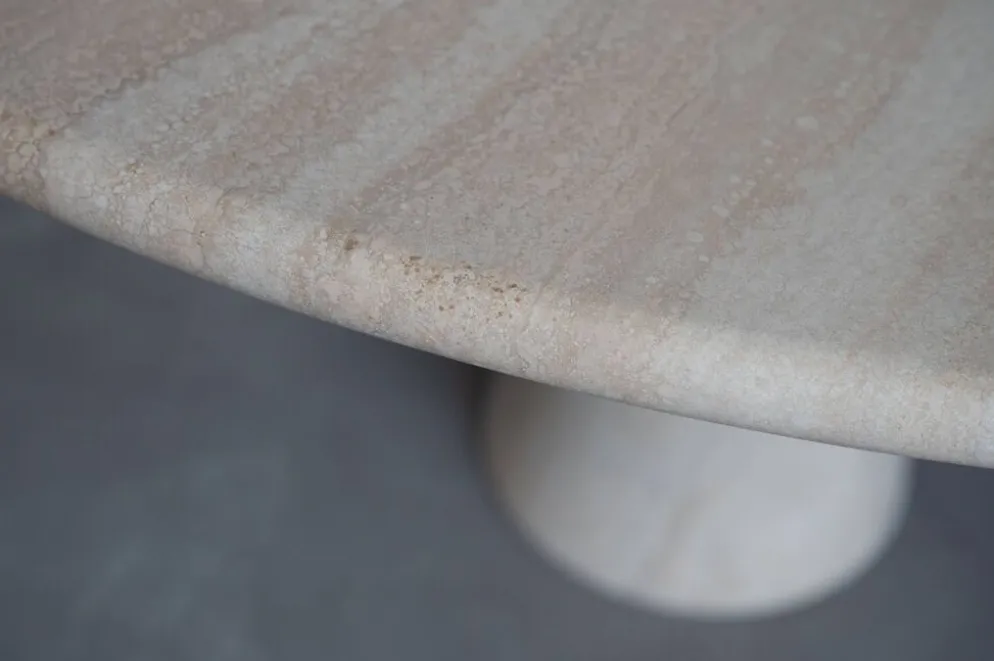 Angelo Mangiarotti M1 eettafel Travertin marmer 130cm