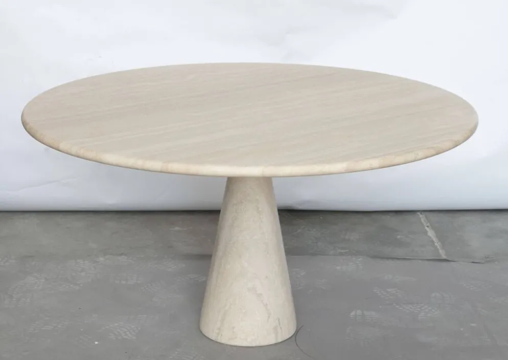 Angelo Mangiarotti M1 eettafel Travertin marmer 130cm
