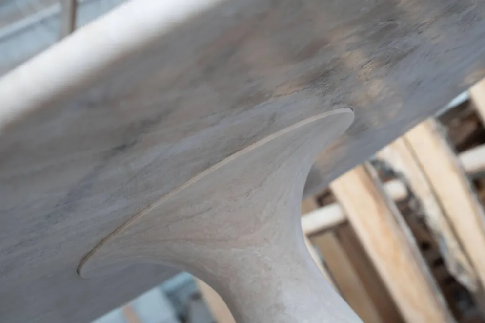 Angelo Mangiarotti M1 eettafel Travertin marmer 130cm