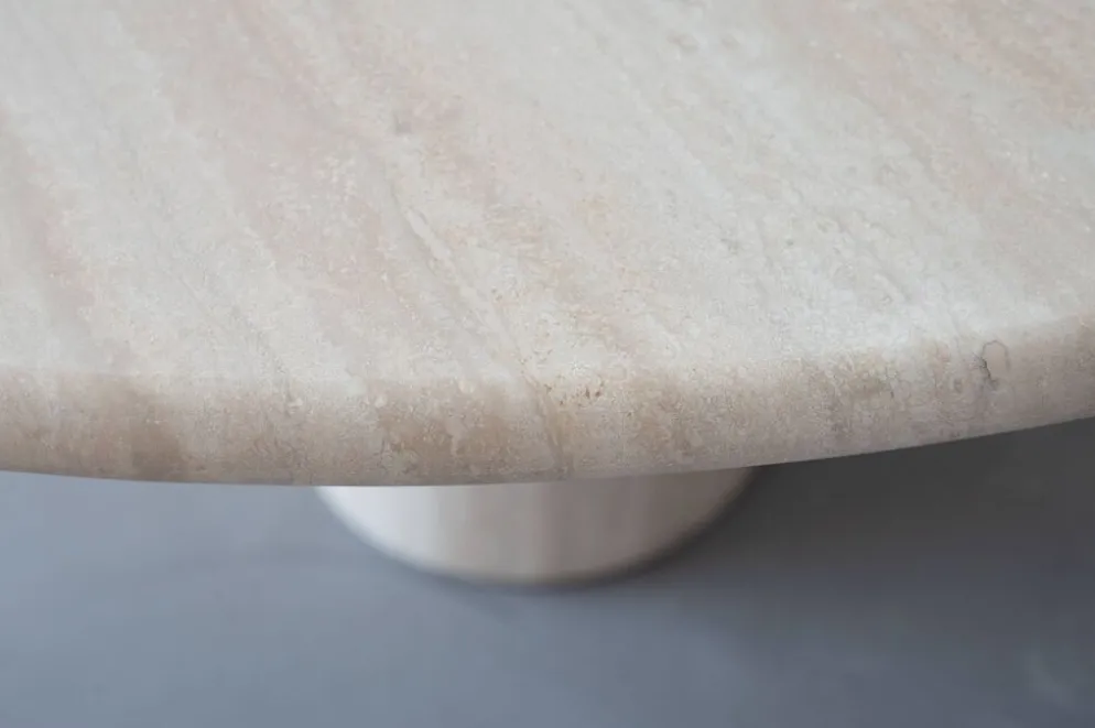 Angelo Mangiarotti M1 eettafel Travertin marmer 130cm