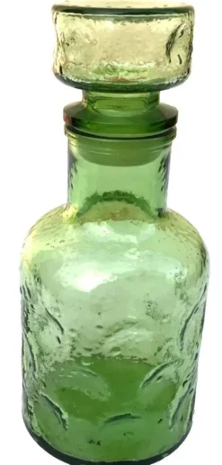 Années 1970 Carafe à orangeade verre bullé et coloré