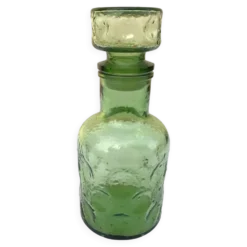 Années 1970 Carafe à orangeade verre bullé et coloré