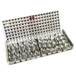 Années 1970 coffret 12 porte-couteaux plexiglas transparent