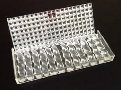 Années 1970 coffret 12 porte-couteaux plexiglas transparent