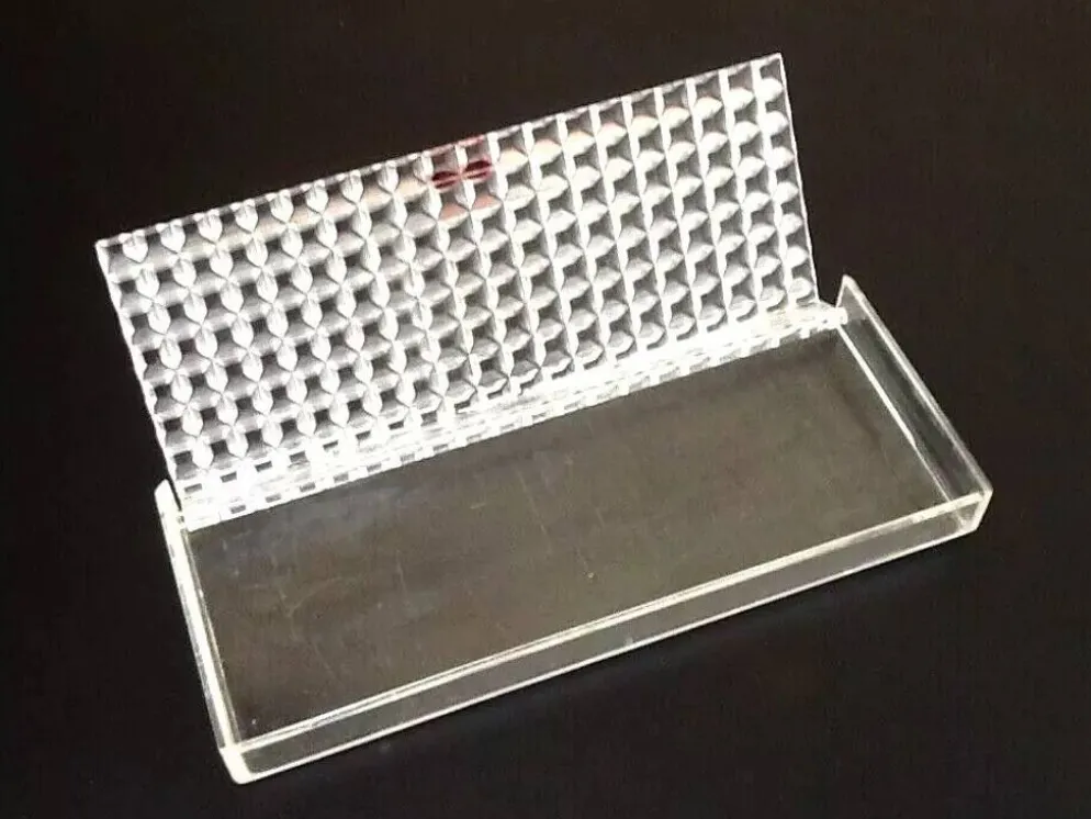 Années 1970 coffret 12 porte-couteaux plexiglas transparent