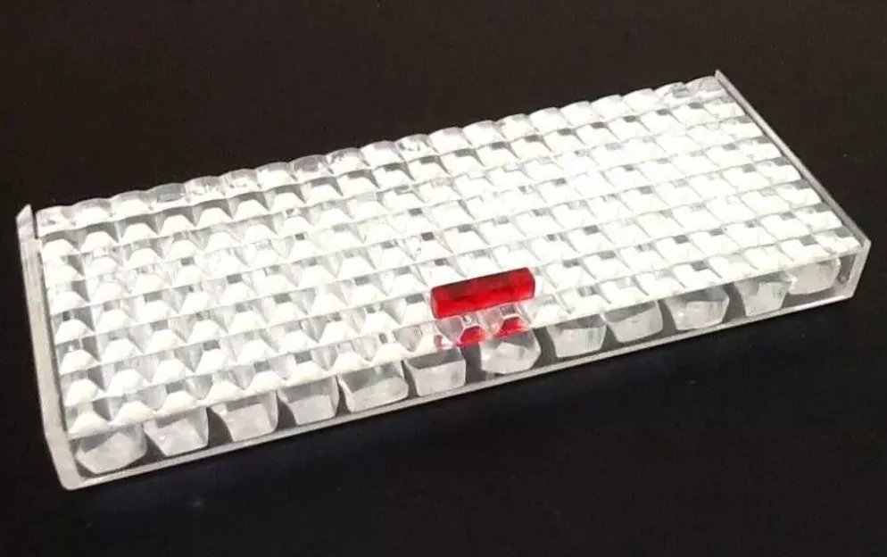 Années 1970 coffret 12 porte-couteaux plexiglas transparent