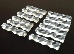 Années 1970 coffret 12 porte-couteaux plexiglas transparent