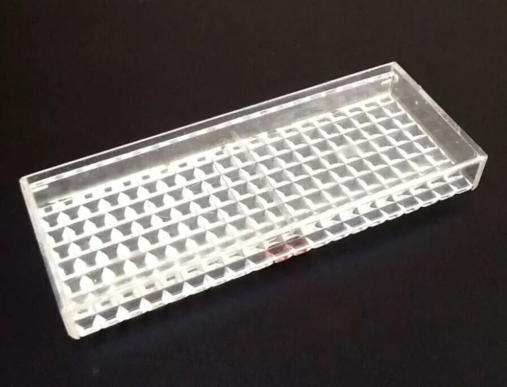 Années 1970 coffret 12 porte-couteaux plexiglas transparent