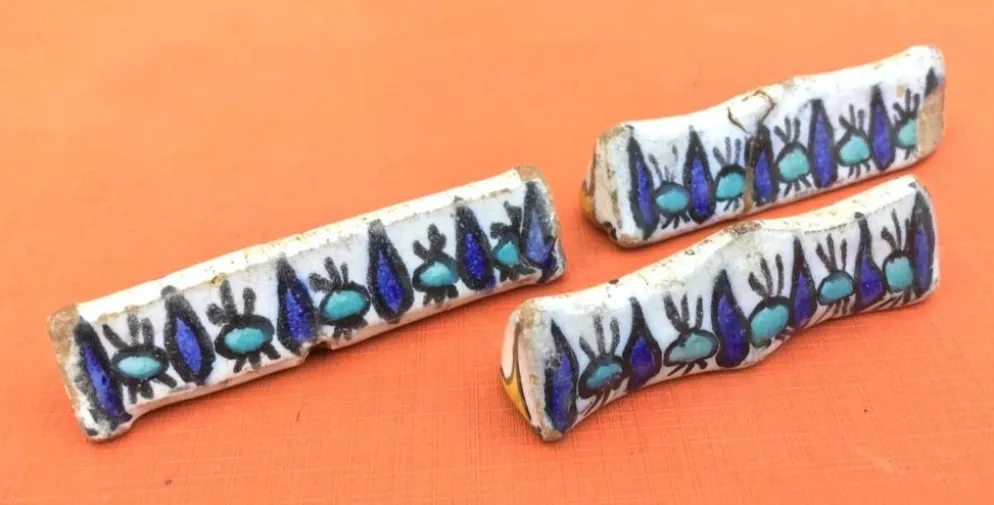 Années 1920-1940 3 Porte-couteaux Céramique Tunisienne Nabeul Atelier el-Kh