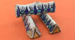 Années 1920-1940 3 Porte-couteaux Céramique Tunisienne Nabeul Atelier el-Kh