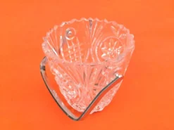 Années 1970 Seau à glace Cristal ciselé décor géométrique