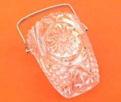 Années 1970 Seau à glace Cristal ciselé décor géométrique