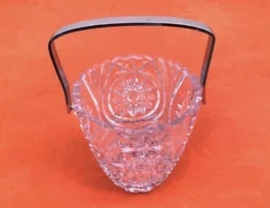 Années 1970 Seau à glace Cristal ciselé décor géométrique