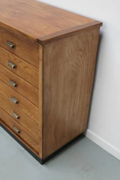 Apothicaire en chêne néerlandais / Armoire de classement ou buffet, années 1950