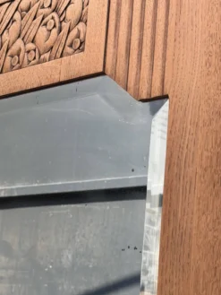 Armoire art déco chêne brut et miroir biseauté