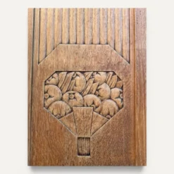 Armoire art déco chêne brut et miroir biseauté