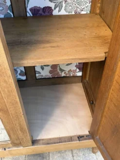 Armoire art déco chêne brut et miroir biseauté