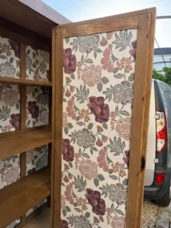 Armoire art déco chêne brut et miroir biseauté