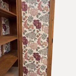 Armoire art déco chêne brut et miroir biseauté