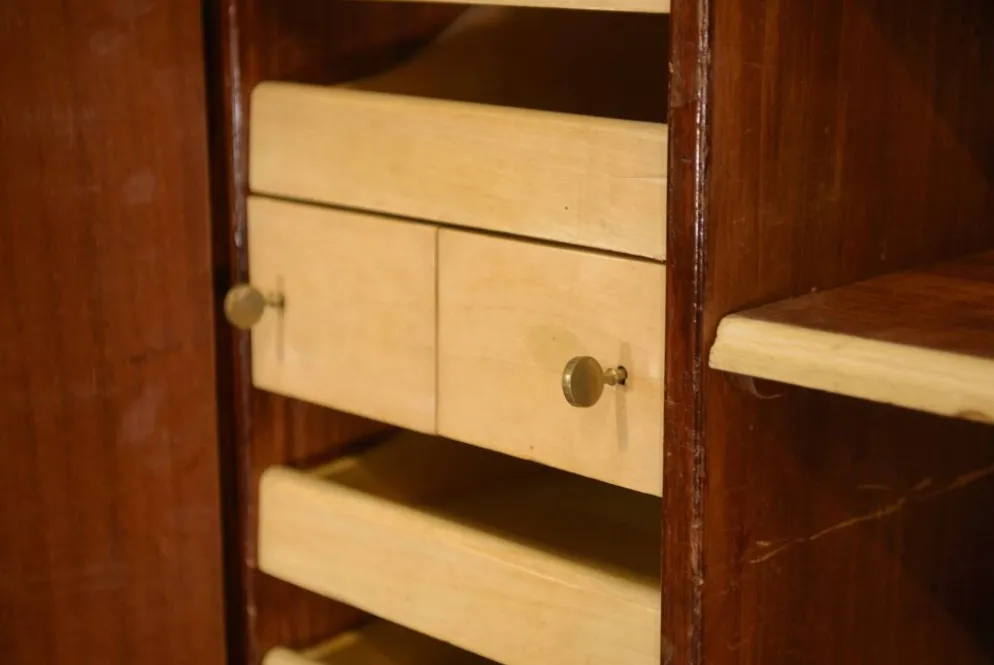 Armoire Art Déco en acajou mobilier d’art signé A. Bicchierini 1940’s