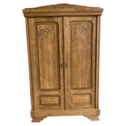 Armoire art déco en chêne bois brut