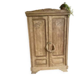 Armoire art déco en chêne bois brut