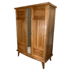 Armoire Art déco en chêne massif restaurée – années 1930-1940