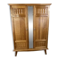 Armoire Art déco en chêne massif restaurée – années 1930-1940